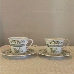 2 Royal Doulton Tonkin Floral tea cup and saucer sets.
